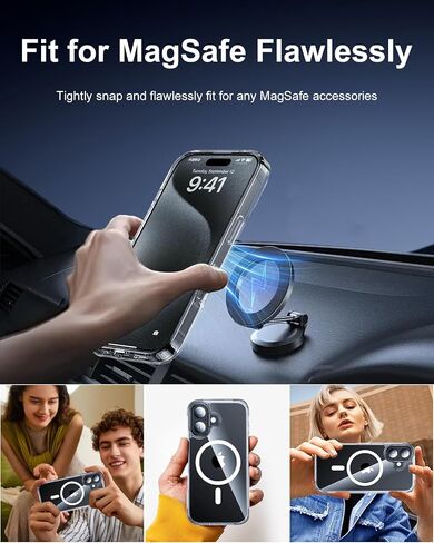 Ultra Clear for iPhone 16 Pro Max Case, Compatible with MagSafe, [16FT Drop Protection] [Yellowing Resistant] Scratch-Resistant Magnetic Slim Phone Case for iPhone 16 Pro Max, Clear in Saudi Arabia