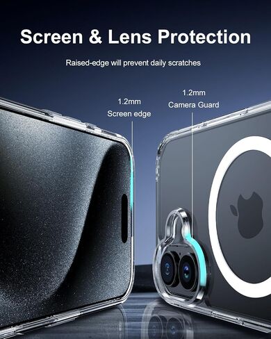 Ultra Clear for iPhone 16 Pro Max Case, Compatible with MagSafe, [16FT Drop Protection] [Yellowing Resistant] Scratch-Resistant Magnetic Slim Phone Case for iPhone 16 Pro Max, Clear in Saudi Arabia