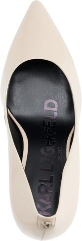 Karl Lagerfeld Paris Women's Royale Dress Pump, Black/White Snake, 8 in Saudi Arabia