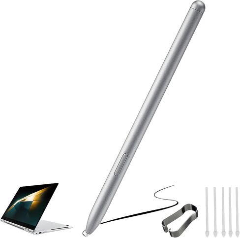 قلم Galaxy Book4 360 / Book4 Pro 360 S بديل لقلم Samsung Galaxy Book4 360، وقلم Book4 Pro 360 Stylus (بدون بلوتوث) + 5 أطراف/أطراف لـ NP960XGK-KG1US، NP940XGK-KG1US (أسود) in Kuwait