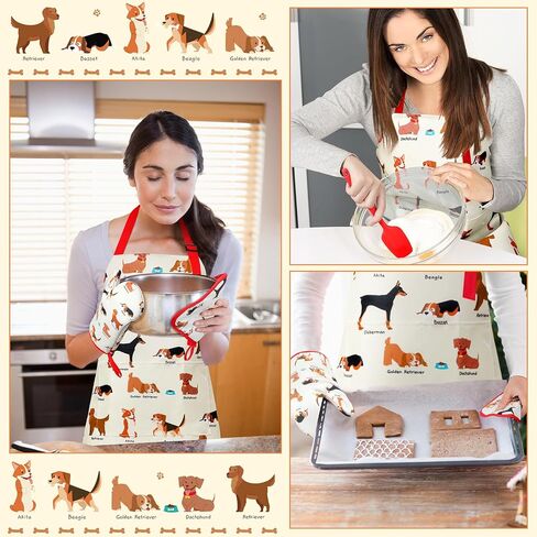 Hoolerry 6 Pcs Religious Kitchen Apron Dish Towels Oven Mitts and Pot Holders Sets with Silicone Spatula for Women Wife Grandma Cooking Baking Gifts (Purple) in Saudi Arabia