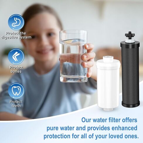 Water Filter Replacement for Berkey® BB9-2® Black Purification Elements, Activated Carbon Filters Compatible with Berkey Gravity Water Filtration System, Pack of 6 in Saudi Arabia