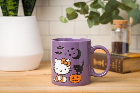 Silver Buffalo Sanrio Hello Kitty Halloween Spooky Wax Resist Ceramic Pottery Mug, 17 Ounces in Saudi Arabia