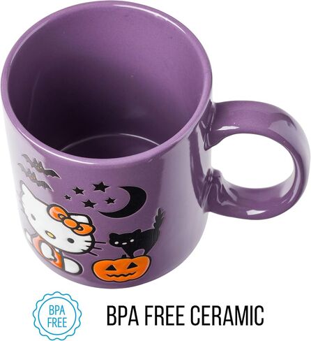 Silver Buffalo Sanrio Hello Kitty Halloween Spooky Wax Resist Ceramic Pottery Mug, 17 Ounces in Saudi Arabia