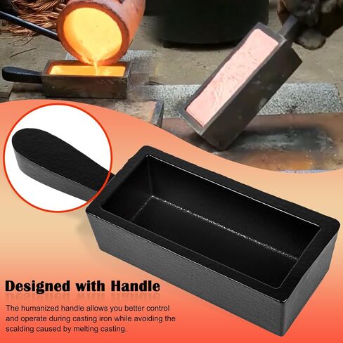 100 oz Troy Ounce Gold Bar Loaf Cast Iron Ingot Mold Perfect for Custom Smelting Pouring Melting Casting Refining Gold Silver Copper Aluminum Brass Precious Metals in Kuwait