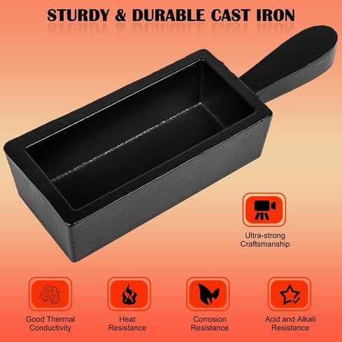 100 oz Troy Ounce Gold Bar Loaf Cast Iron Ingot Mold Perfect for Custom Smelting Pouring Melting Casting Refining Gold Silver Copper Aluminum Brass Precious Metals in Kuwait