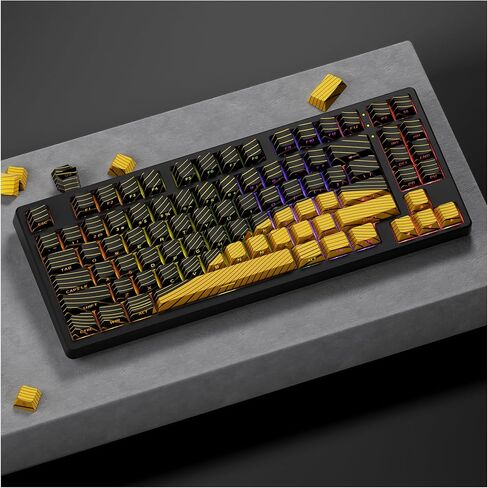 XVX Shine Through Dragon Keycaps, Double Shot PBT Key caps, Side Printed Keyboard Caps with Dye Sublimation Full Keycap Sets Suitable for Gateron Cherry MX Switches Mechanical Keyboard in Saudi Arabia