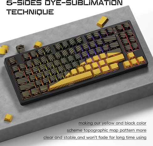 XVX Shine Through Dragon Keycaps, Double Shot PBT Key caps, Side Printed Keyboard Caps with Dye Sublimation Full Keycap Sets Suitable for Gateron Cherry MX Switches Mechanical Keyboard in Saudi Arabia