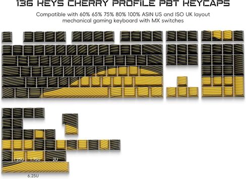 XVX Shine Through Dragon Keycaps, Double Shot PBT Key caps, Side Printed Keyboard Caps with Dye Sublimation Full Keycap Sets Suitable for Gateron Cherry MX Switches Mechanical Keyboard in Saudi Arabia