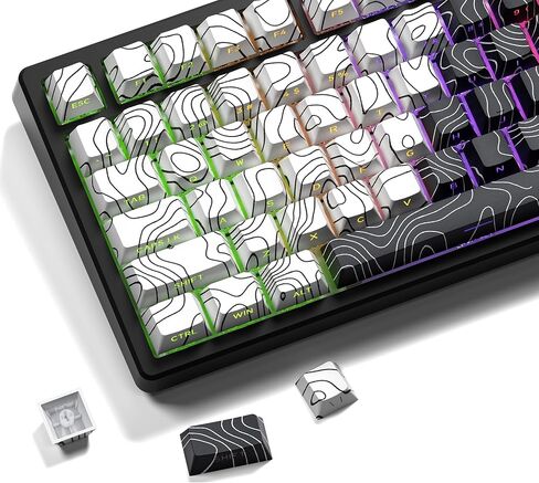 XVX Shine Through Dragon Keycaps, Double Shot PBT Key caps, Side Printed Keyboard Caps with Dye Sublimation Full Keycap Sets Suitable for Gateron Cherry MX Switches Mechanical Keyboard in Saudi Arabia