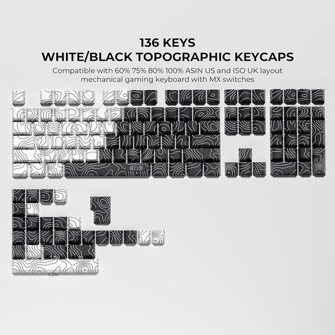 XVX Shine Through Dragon Keycaps, Double Shot PBT Key caps, Side Printed Keyboard Caps with Dye Sublimation Full Keycap Sets Suitable for Gateron Cherry MX Switches Mechanical Keyboard in Saudi Arabia