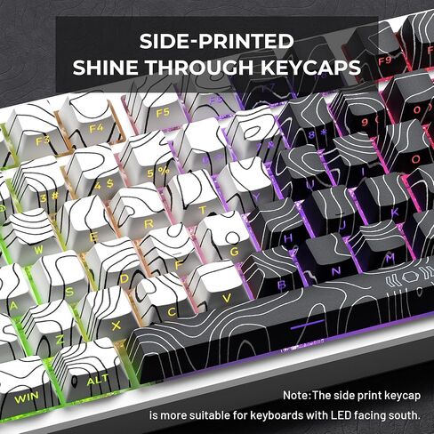 XVX Shine Through Dragon Keycaps, Double Shot PBT Key caps, Side Printed Keyboard Caps with Dye Sublimation Full Keycap Sets Suitable for Gateron Cherry MX Switches Mechanical Keyboard in Saudi Arabia