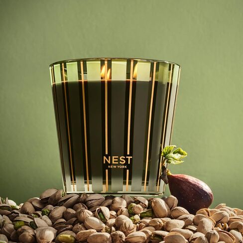 NEST New York Scented Classic Candle, Pistachio & Wild Fig - 8.1 oz - Up to 60-Hour Burn Time - Reusable Glass Vessel in Saudi Arabia