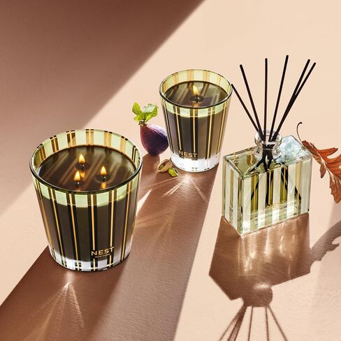 NEST New York Scented Classic Candle, Pistachio & Wild Fig - 8.1 oz - Up to 60-Hour Burn Time - Reusable Glass Vessel in Saudi Arabia
