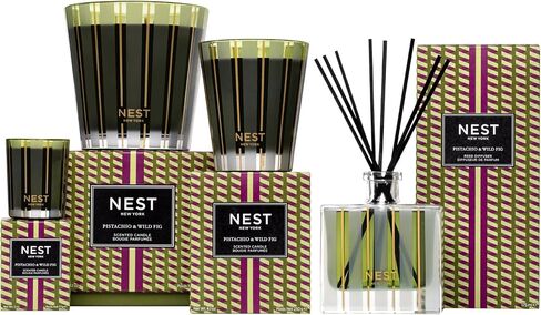 NEST New York Scented Classic Candle, Pistachio & Wild Fig - 8.1 oz - Up to 60-Hour Burn Time - Reusable Glass Vessel in Saudi Arabia
