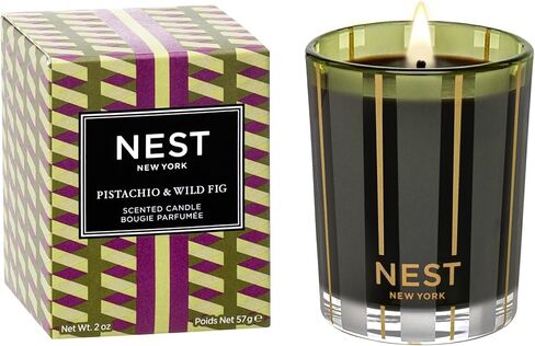 NEST New York Scented Classic Candle, Pistachio & Wild Fig - 8.1 oz - Up to 60-Hour Burn Time - Reusable Glass Vessel in Saudi Arabia
