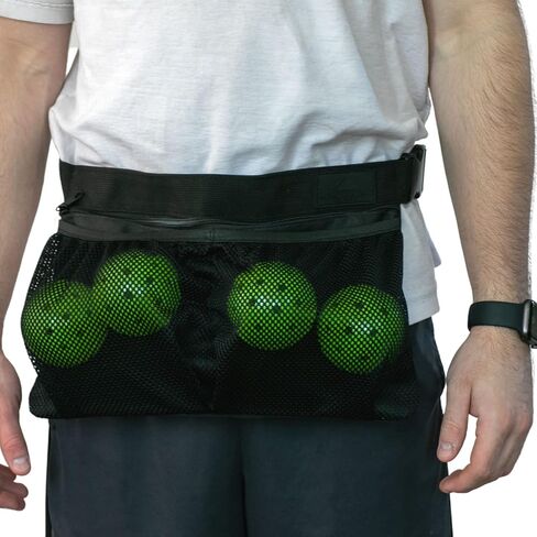 Pickleball Ball Holder Band with Hooks - Adjustable Waist Pouch Bag with Mesh - Hold Up to 8 Pickle or Tennis Balls in Saudi Arabia