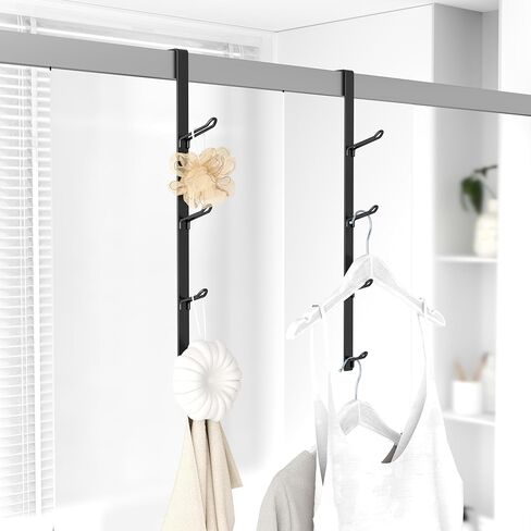 niffgaff Over Door Towel Hooks: Bathroom Rack Hanger for Towels, Overdoor Coat Rack Hanging for Clothes Organizer, Gold, 2 PCS in Kuwait