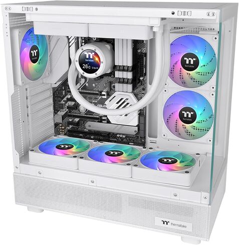 مروحة تبريد الكمبيوتر العكسي Thermaltake CT140 EX ARGB (عبوة من 3 مراوح)، اتصال مغناطيسي، مزامنة اللوحة الأم 5 فولت، 16.8 مليون لون، 9 مصابيح LED قابلة للتحكم، علبة 140 مم/مروحة مبرد، CL-F193-PL14SW-A in Saudi Arabia