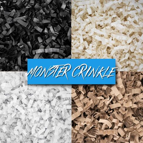 MagicWater Supply Crinkle Cut Paper Shred Filler (4 oz) for Gift Wrapping & Basket Filling, For Birthday - Light Ivory in Kuwait