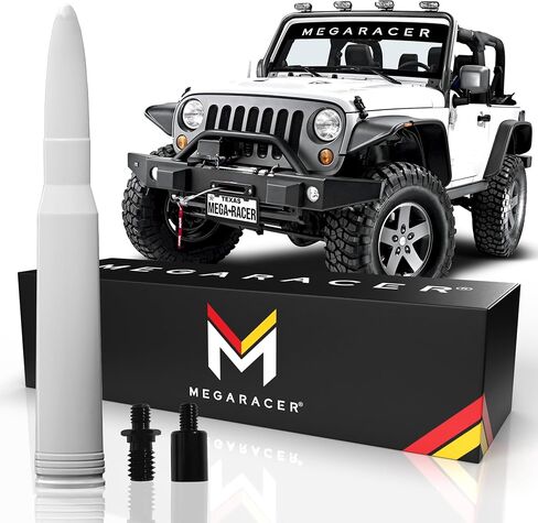 Mega Racer Red Tip Black Antenna for Jeep Wranger Gladiator 2007-2024 JT JKU JLU JK JL Jeep Wrangler Accessories, Sahara Rubicon Willys Mojave Jeep Antenna Replacement, Wrangler Gladiator Accessories in Saudi Arabia