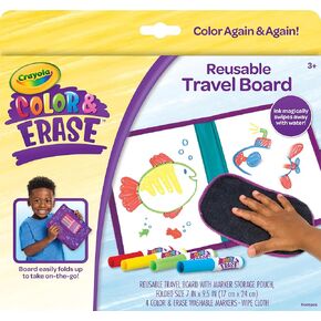 Crayola Color and Erase Mat, Travel Coloring Kit, Gift for Kids, Ages 3, 4, 5, 6