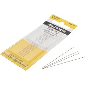 The Beadsmith English Beading Needles, Size 12, 4 Needles per Card, Made in England, Use for Loom Weaving Beadwork, Off-Loom Stitching and Jewelry Making with Seed Beads