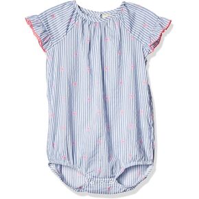 OshKosh B'Gosh Baby Girl's Woven Bodysuit, Iris Blue Wash, 9M