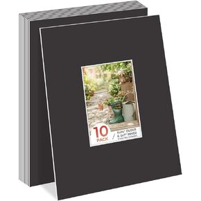 Frametory, 11x14 Mix Color Picture Mats for 9x12 Photos with White Core Bevel Edge Framing Mattes, Acid Free and 4-Ply Thickness - Pack of 10