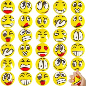 40 Pcs Face Stress Balls,Mini 2" Funny Face Squeeze Balls,Stress Relief Foam Balls for Classroom,Coworkers,Gifts,Kids,Party Favors,Present Fillers