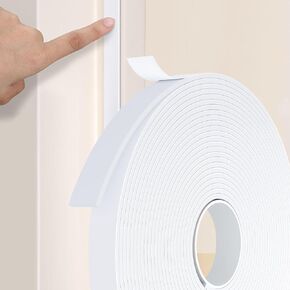 Weather Stripping Door Seal White,Self Adhesive Foam Tape High Density Foam Sealing Strip,Air Conditioner Window Seal,Soundproof Foam Tape Roll(1" W X 1/13" T X 33' L)