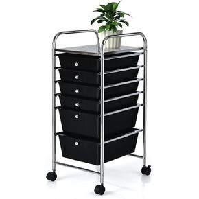 Happygrill 6-Drawer Organizer Cart Tools Office School Paper Organizer Rolling Storage Cart with Wheels