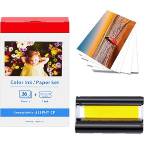 KCMYTONER Compatible for Canon KP-36IN KP-36IP (7737A001) 1 Color Ink Cartridge & 36 Sheets Paper Set 4"x6" for Selphy CP1300 CP1200 CP910 CP900 CP760 CP770 CP780 CP800 Wireless Photo Printer,1 Pack