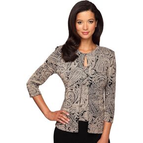 Alex Evenings Women's Plus Size Jacket and Scoop Tank Top Twinset
