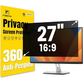 F FORITO 24 Inch 16:9 360°Privacy Screen Protector for Computer Monitor, Removable Eye Protection Anti Blue Light Anti Glare Computer Screen Privacy Shield for All 24" Widescreen Monitors