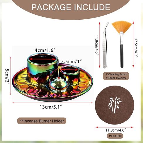 Ceramic Incense Burner Holder, 4 in 1 Incense Holder for Sticks, Palo Santo Holder Sage Holder for Burning, Incense-stick Holder Tray Candle Holder Ash Catcher for Meditation, Yoga Room in Saudi Arabia