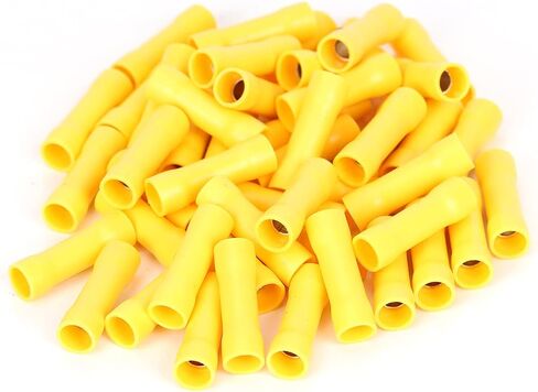 50Pcs Red 19A AWG 22-16 Crimp Copper Tube Butt Connector, Insulated PVC Terminals for Wire Cable, Car, Family,Electrical (Red) in Saudi Arabia