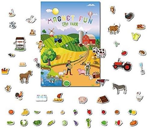 GRANDLMOON Magnetic Portable Playboard Cars Planes Boats Airport Country Farm Vehicles (39 Pcs) in Saudi Arabia