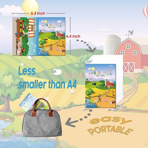 GRANDLMOON Magnetic Portable Playboard Cars Planes Boats Airport Country Farm Vehicles (39 Pcs) in Saudi Arabia