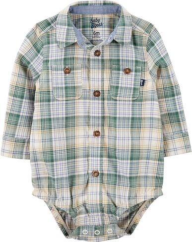 Oshkosh Baby Boy Buttonfront Bodysuit, White Truck Print, 24M in Saudi Arabia