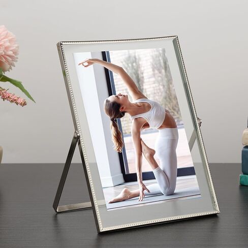 Gold Floating Picture Frame 7x5'' Set of 2(Horizontal) for Picture 5x3.5'',6x4'' Floating photo.Tabletop Frames 5x7'' double glass,Classy Wedding frames 5x7'' and Premium Present Frame for Holidays in Saudi Arabia