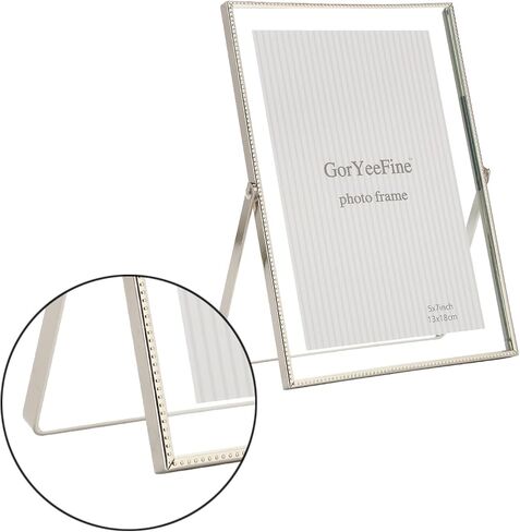 Gold Floating Picture Frame 7x5'' Set of 2(Horizontal) for Picture 5x3.5'',6x4'' Floating photo.Tabletop Frames 5x7'' double glass,Classy Wedding frames 5x7'' and Premium Present Frame for Holidays in Saudi Arabia