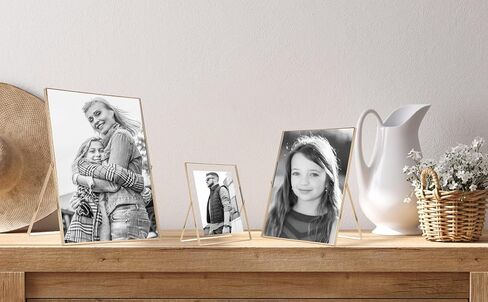 Gold Floating Picture Frame 7x5'' Set of 2(Horizontal) for Picture 5x3.5'',6x4'' Floating photo.Tabletop Frames 5x7'' double glass,Classy Wedding frames 5x7'' and Premium Present Frame for Holidays in Saudi Arabia