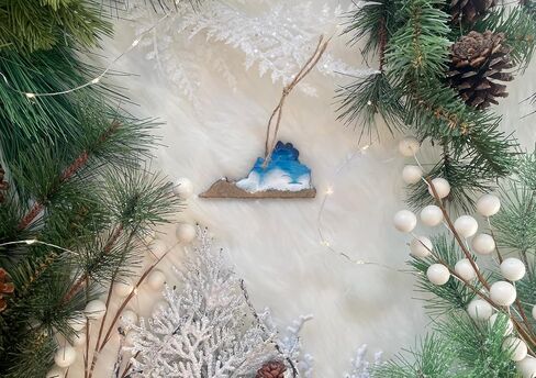 Christmas Beach Ornament, State Shaped Decoration, Ocean Resin Art, Unique Christmas Gift Idea (Florida) in Saudi Arabia