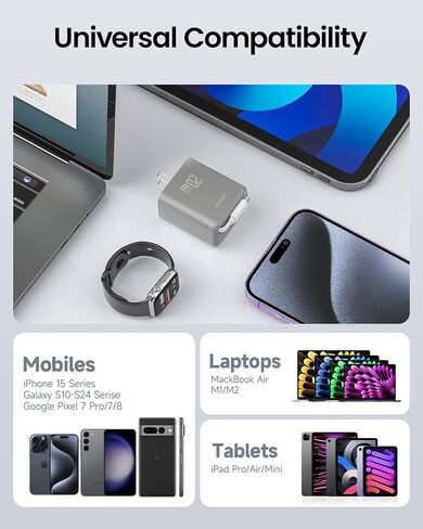 شاحن حائط USB C قابل للسحب، شاحن محمول iPhone 15 سريع بقدرة 20 وات مع كابل USB C قابل للسحب ومنفذ USB C لهاتف iPhone 15/15 Pro/15 Pro Max/iPad Pro/MacBook والمزيد - أبيض in Saudi Arabia