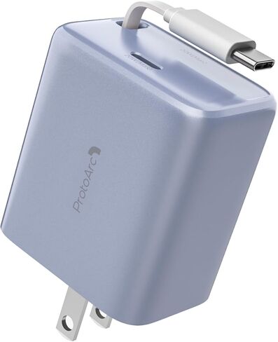 شاحن حائط USB C قابل للسحب، شاحن محمول iPhone 15 سريع بقدرة 20 وات مع كابل USB C قابل للسحب ومنفذ USB C لهاتف iPhone 15/15 Pro/15 Pro Max/iPad Pro/MacBook والمزيد - أبيض in Kuwait