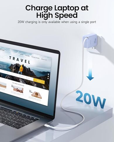 شاحن حائط USB C قابل للسحب، شاحن محمول iPhone 15 سريع بقدرة 20 وات مع كابل USB C قابل للسحب ومنفذ USB C لهاتف iPhone 15/15 Pro/15 Pro Max/iPad Pro/MacBook والمزيد - أبيض in Kuwait
