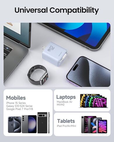 شاحن حائط USB C قابل للسحب، شاحن محمول iPhone 15 سريع بقدرة 20 وات مع كابل USB C قابل للسحب ومنفذ USB C لهاتف iPhone 15/15 Pro/15 Pro Max/iPad Pro/MacBook والمزيد - أبيض in Kuwait