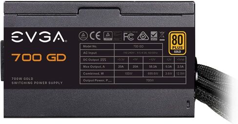 EVGA 100-GD-0600-V1, 600 GD, 80+ ذهب 600W, ضمان 5 سنوات, مزود طاقة in Kuwait
