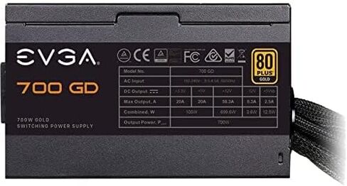 EVGA 100-GD-0600-V1, 600 GD, 80+ ذهب 600W, ضمان 5 سنوات, مزود طاقة in Kuwait